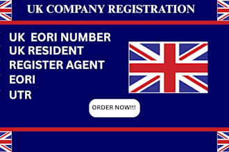 help you get a UK eori number, utr, and act as your registered agent