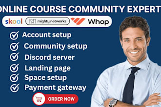 setup your online course or membership on whop , skool ,or mighty networks