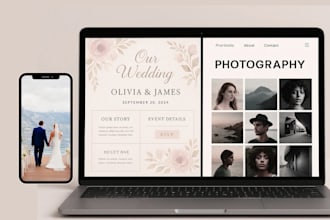 design wix wedding website, wix wedding planner,photography,videography website