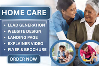 home care leads logo flyer brochure elderly care leads home care website