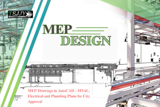 do mep drawing in autocad hvac, electrical and plumbing plans for city approval
