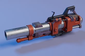 model 3dgun, sci fi model, short gun, bazooka, mini gun, video game, 3d weapon