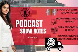 write powerful podcast notes with SEO, timestamps, and summaries