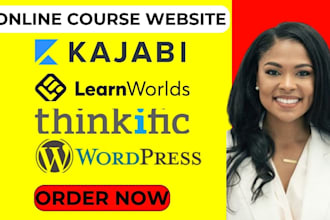 online course website on learnworlds xperiencify thinkific podia kajabi
