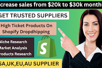 find high ticket eu uk usa shopify niche product research dropshipping supplier