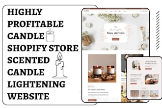 build candle shopify store scented candle lightening spiritual website