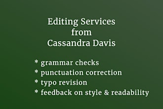copy edit your nonfiction or fiction work