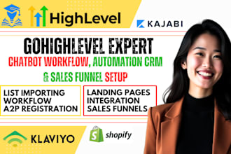 build gohighlevel sales funnel, website, setup ghl automation workflow, chatbot