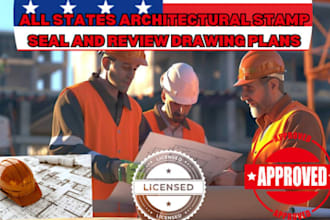 licensed architect, city permit in new york georgia arizona USA states pe stamp