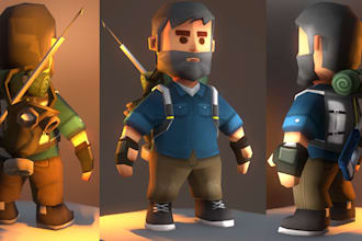 create 3d character modelling, texturing, rigging, stylized game art design