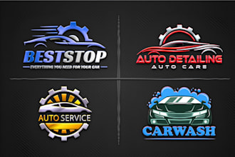 do creative automotive, repair, car racing and car wash business logo