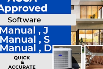 provide hvac load calculations per acca manuel j,d and s standard mep design