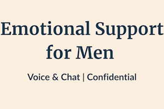offer judgment free support for men via chat and voice