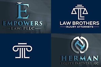 do unique minimalist attorney, legal law firm logo design  for your brand