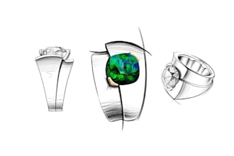 draw jewelry designs, jewelry sketches based on gem