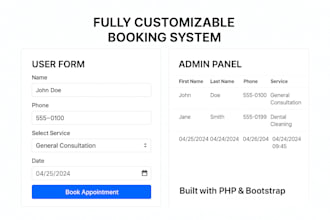 build a PHP appointment booking system with admin panel