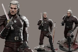sculpt 3d action figure model 3d toy articulated model, printing and rendering