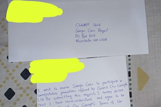 do handwritten sweepstakes cards, envelopes for you