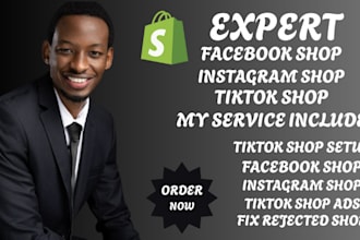 set up tiktok facebook ig shops meta pixel shopify dropshipping store fix reject