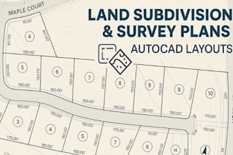 design accurate land subdivisions, site plans and survey plans in autocad
