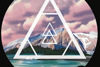 create abstract digital geometric art