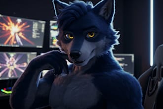 create vrchat furry avatar anime nsfw vrc avatar vroid 3d model vrm vr character