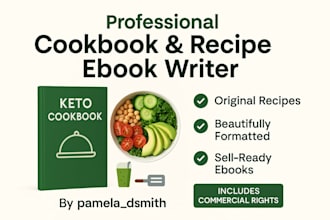 be your cookbook writer for recipe, recipe creation,  food recipe, meal plan
