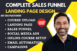 landing page, sales funnel in systeme io clickfunnels gohighlevel kajabi katra
