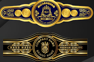 make minimal cigar label, cigar logo, cigar band and cigar box design