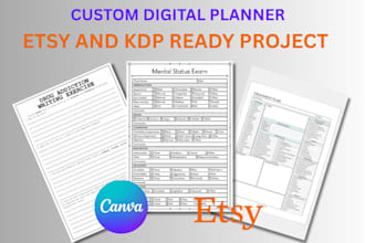 design a custom digital planner or journal for goodnotes and PDF use