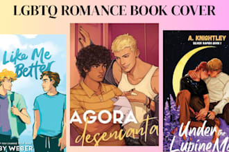 design gay, mafia, crime, sci fi, sport romance, romance book cover illustration