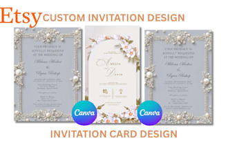 design editable canva wedding invitation templates for print or digital use