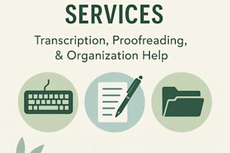 transcribe, proofread, and organize your content
