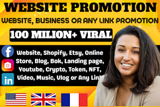 promote website, business, etsy, blog, amazon, product, book, event or any link