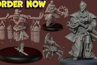 sculpt 3d miniature character figures 3d toys model fantasy dnd for 3d printing