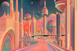 design a cyberpunk city sci fi style for you