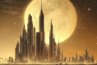 make futuristic cyberpunk, sci fi city for you