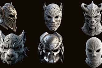 sculpt 3d printable helmet 3d mask 3d helmet cosplay 3d model stl file for print