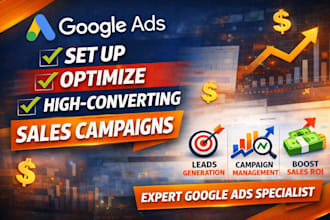set up optimize high converting google ads sales campaigns management leads ads