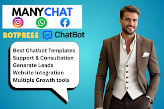 set manychat chatbot tidio chatfuel botpress for social medial platform