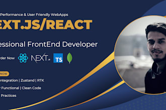 do react js, next js, typescript web app, frontend development