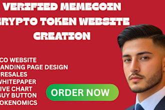 build mem coin landing page, crypto token website with ads nft solana, ico sale
