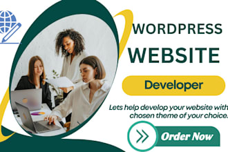 design wordpress website using divi, kadence, astra, avada or elementor