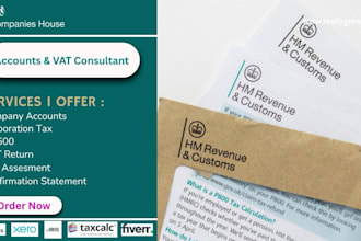 prepare uk annual accounts, corporation tax ct600 and uk vat return