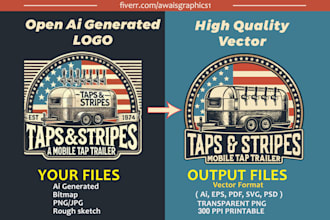 convert ai generated logo and sketch into vector illustration