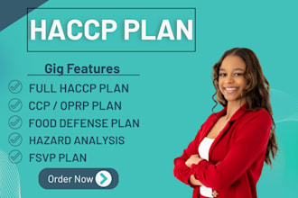 create haccp plan, food safety, sops risk analysis