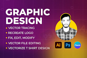 vector ai logo design, fix, enhance quality, recreate, print ready