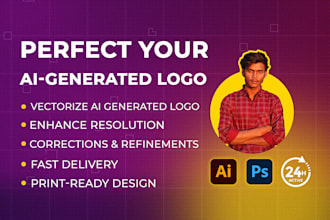 vectorize your ai generated logo enhancement modify print ready