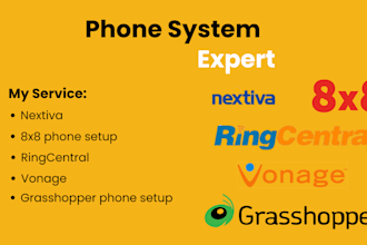 set up and integrate ringcentral vonage 8x8 nextiva or grasshopper