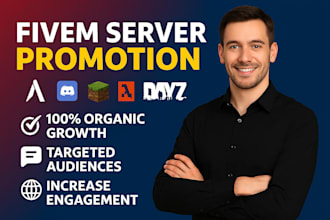 game server dayz server fivem promotion, minecraft promotion, discord mass dm